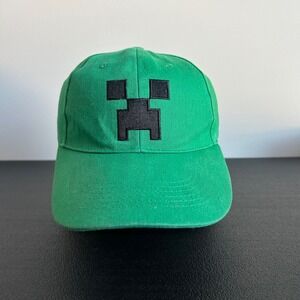 Jinx Minecraft Creeper Face Hat Cap Snap Back Adjustable Green Y2K Game Youth